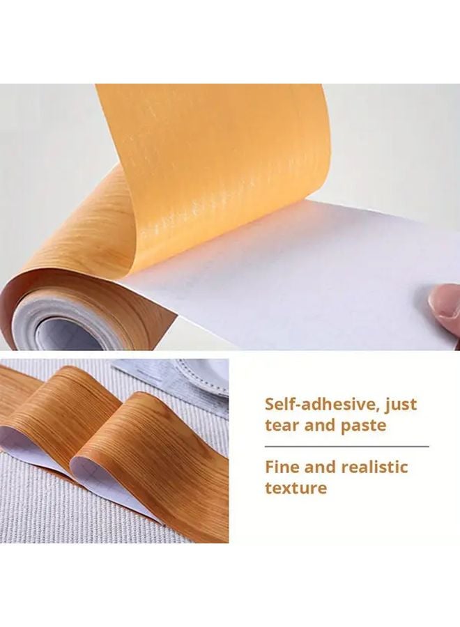 Beige Self Adhesive PVC Vinyl Waist Line Wallpaper Border Sticker 4 72inch X 196 85inch Home Decor For Living Room - Image 5